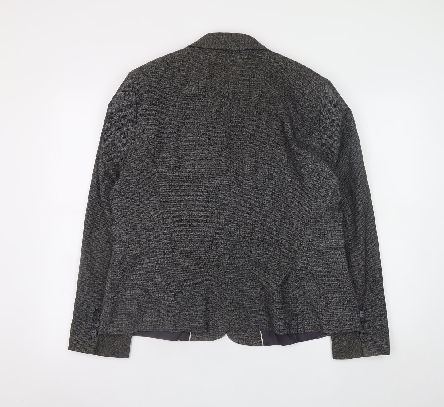 Next Women Grey Blazer Jacket UK 18 Tailored Classic Lined Stretch
