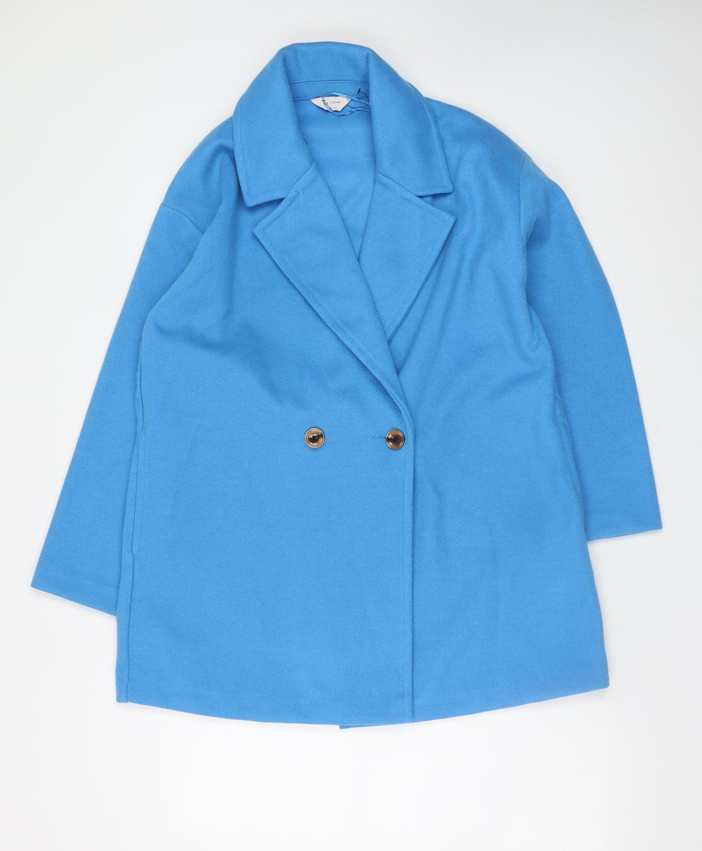 Tu Women’s Blue Size 14 Long Sleeve Mid-Length Overcoat