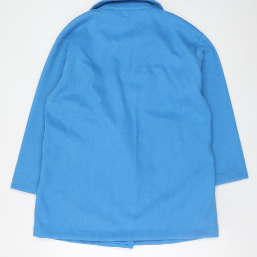 Tu Women’s Blue Size 14 Long Sleeve Mid-Length Overcoat