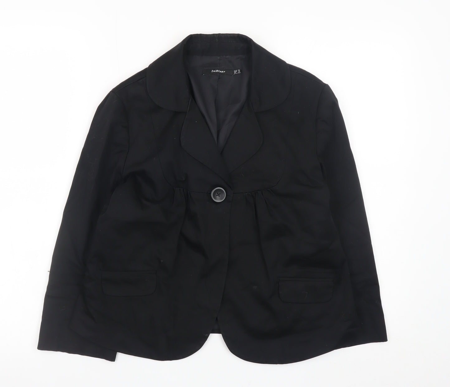 InWear Women's Black Blazer UK 10 Single-Breasted Work Jacket