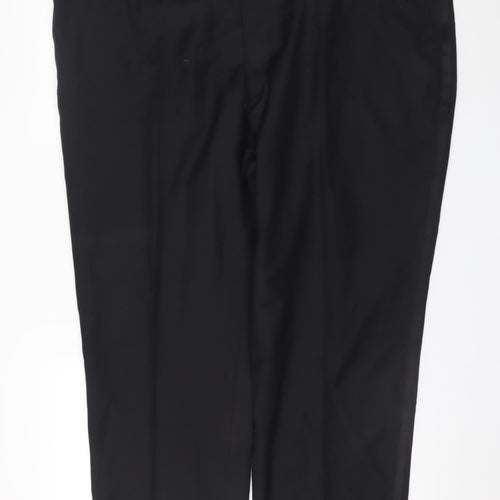 Karl Jackson Men's Black Regular Fit 48in Waist Dress Trousers