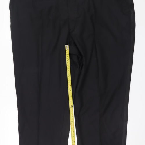 Karl Jackson Men's Black Regular Fit 48in Waist Dress Trousers