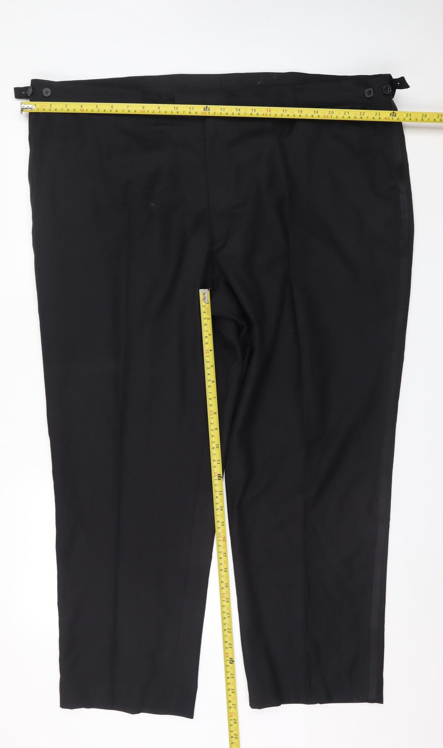 Karl Jackson Men's Black Regular Fit 48in Waist Dress Trousers