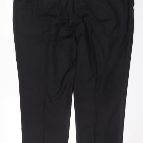 Karl Jackson Men's Black Regular Fit 48in Waist Dress Trousers
