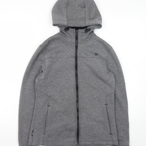 DLX Athletic Men's Grey Full Zip Hooded Sweatshirt XS