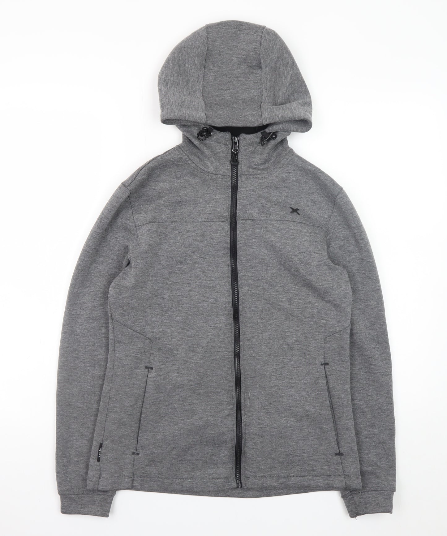 DLX Athletic Men's Grey Full Zip Hooded Sweatshirt XS