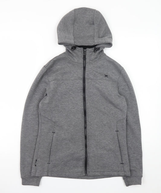 DLX Athletic Men's Grey Full Zip Hooded Sweatshirt XS