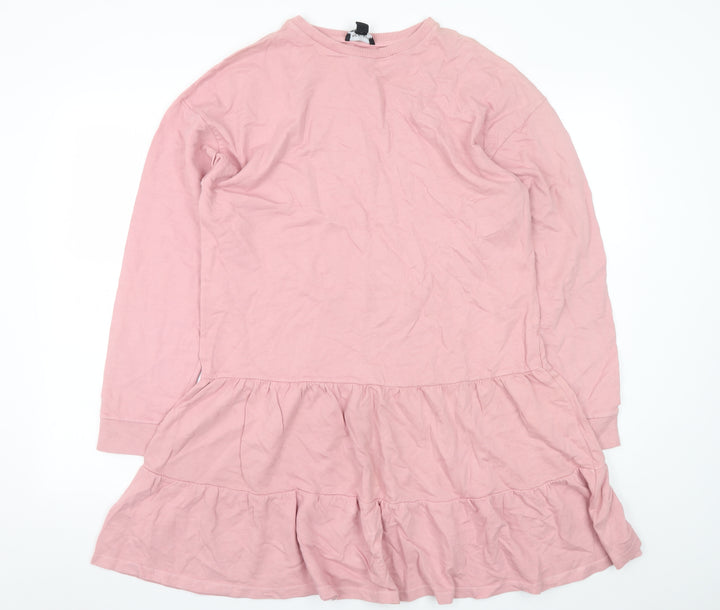 New Look Women Pink Long Sleeve Trapeze Swing Dress Size 12