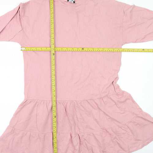 New Look Women Pink Long Sleeve Trapeze Swing Dress Size 12