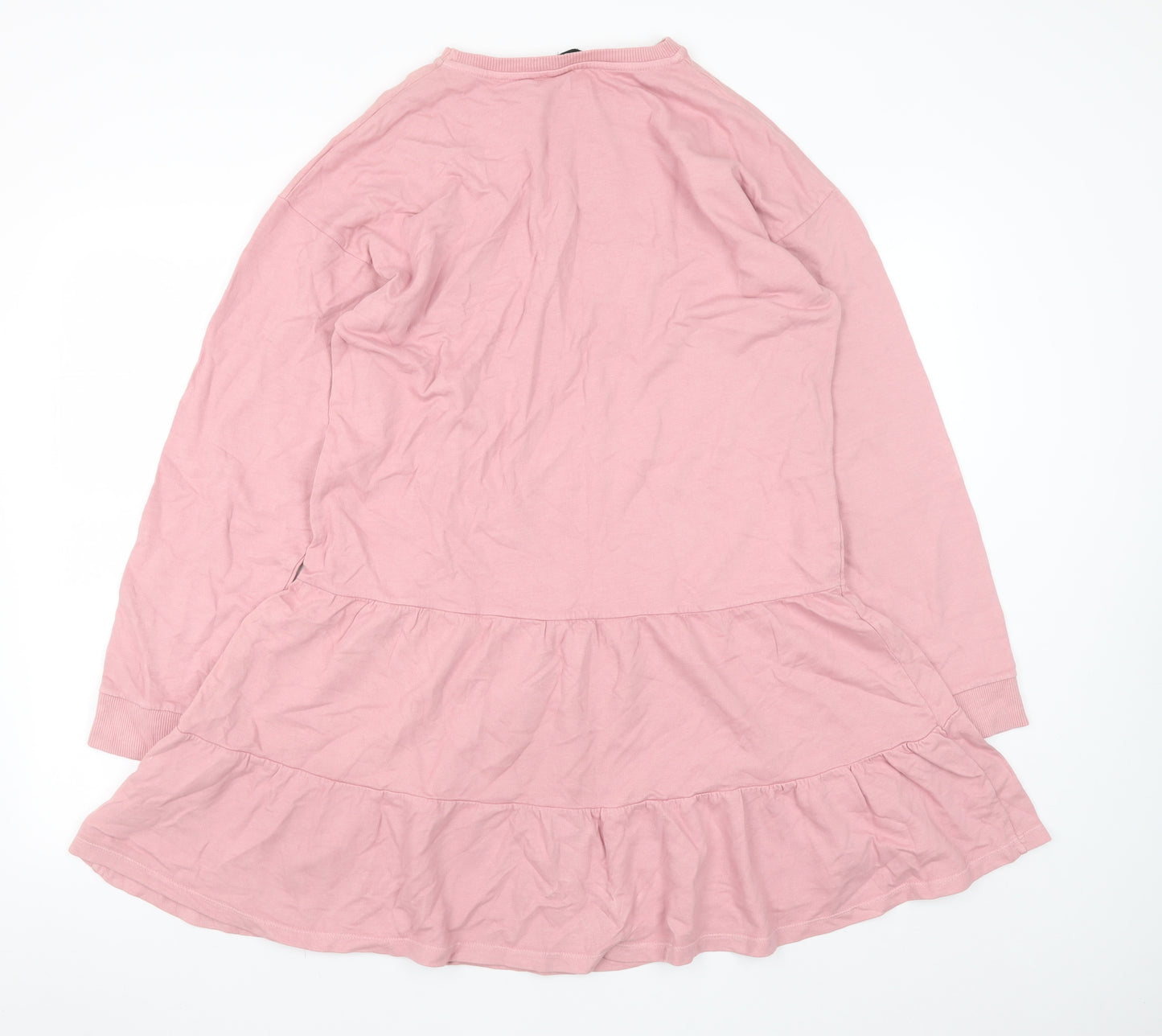New Look Women Pink Long Sleeve Trapeze Swing Dress Size 12