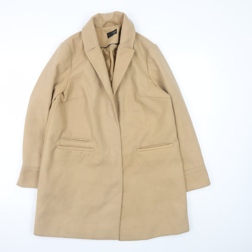 Topshop Petite Beige Mid-Length Single-Breasted Coat UK 10