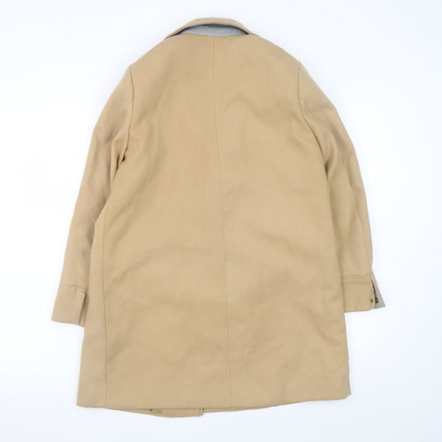 Topshop Petite Beige Mid-Length Single-Breasted Coat UK 10