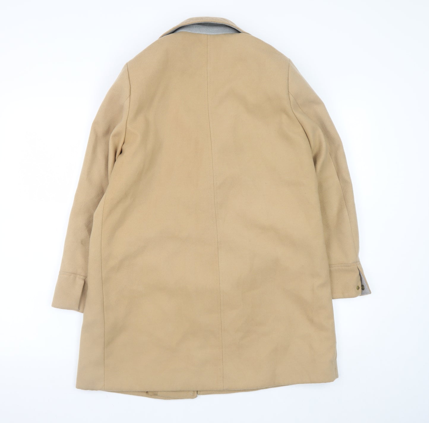 Topshop Petite Beige Mid-Length Single-Breasted Coat UK 10