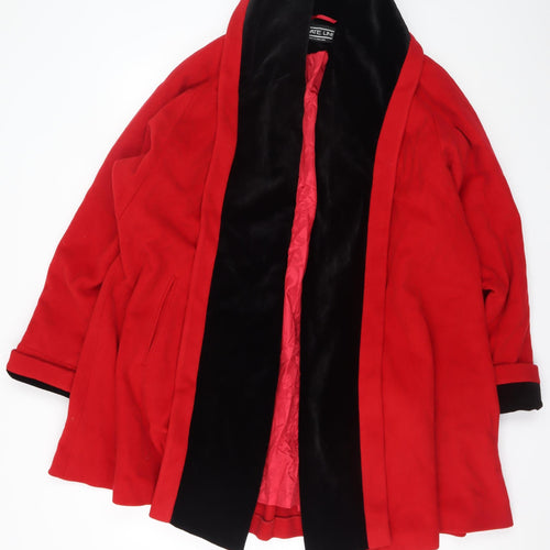 Private Line Women's Red Wool Cashmere Mid-Length Coat UK 10