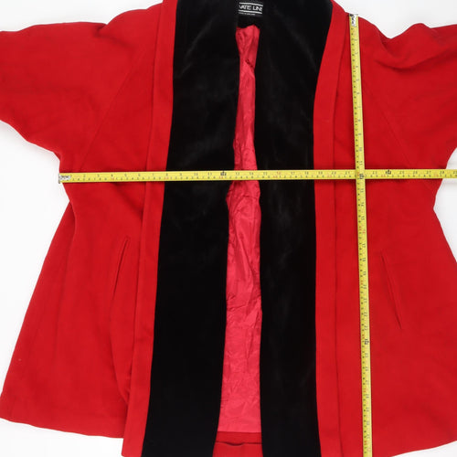 Private Line Women's Red Wool Cashmere Mid-Length Coat UK 10