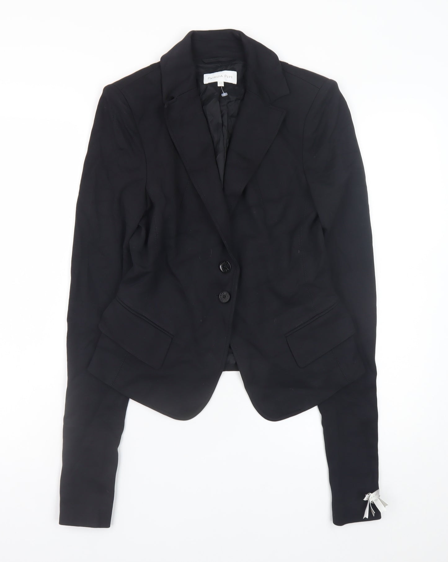 Patrizia Pepe Women's Black Blazer Size 12 Slim Fit Classic Jacket