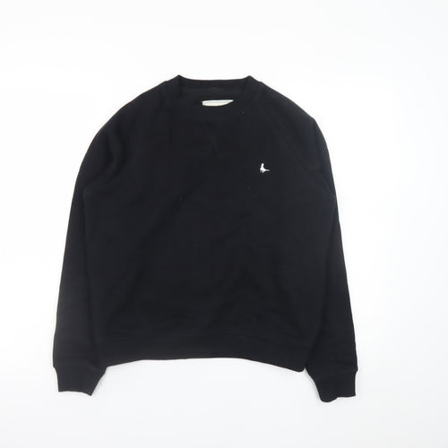 Jack Wills Womens Black Cotton Crew Neck Sweatshirt Size 8