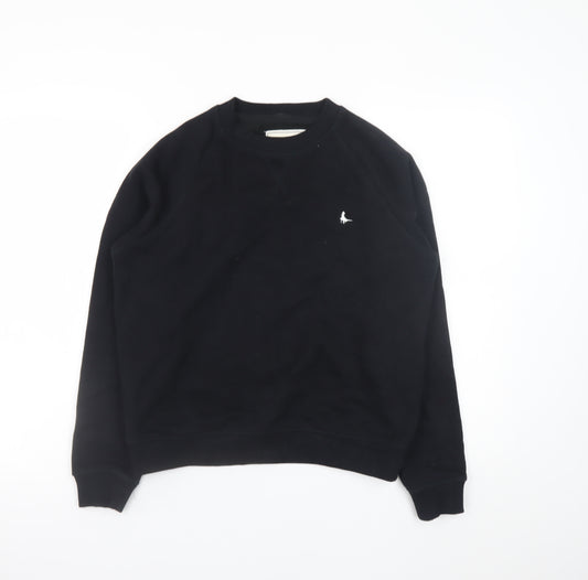 Jack Wills Womens Black Cotton Crew Neck Sweatshirt Size 8