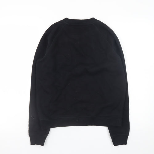 Jack Wills Womens Black Cotton Crew Neck Sweatshirt Size 8