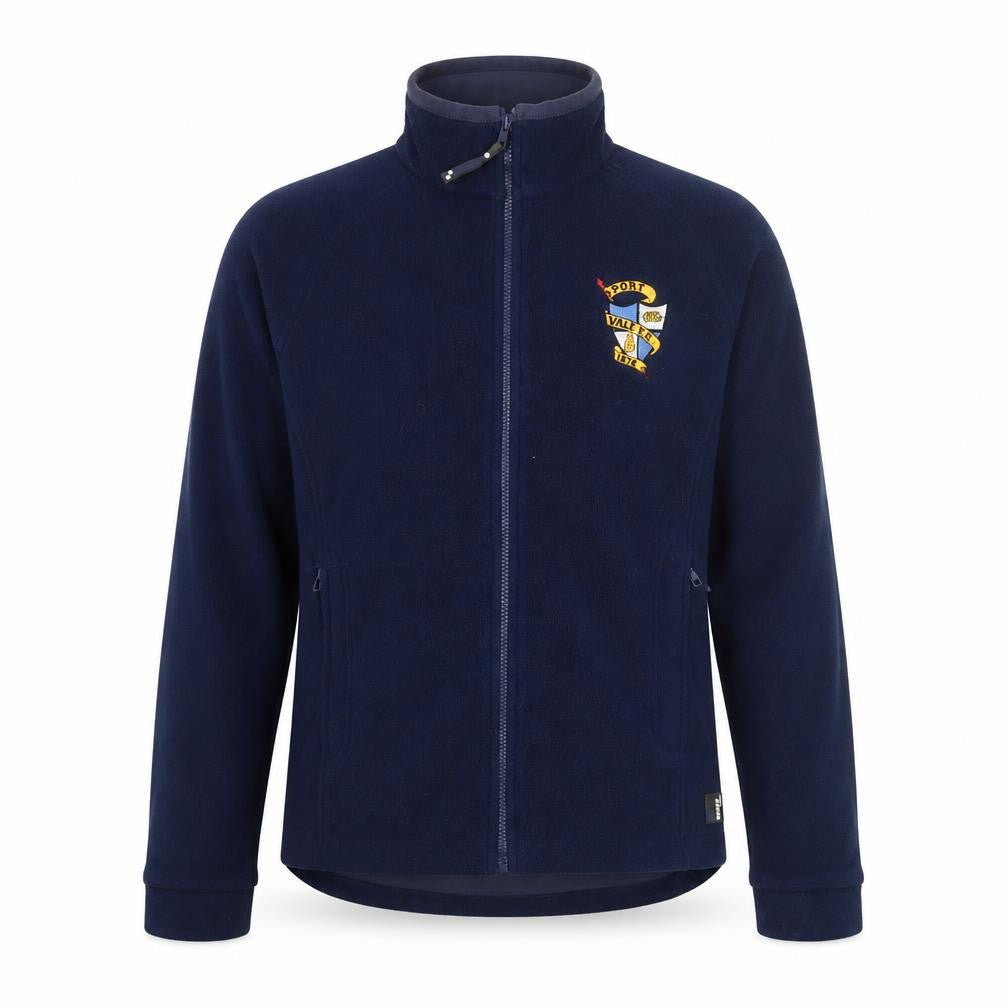 Front view of Premier Men's Blue Full Zip Fleece Sweatshirt, size M