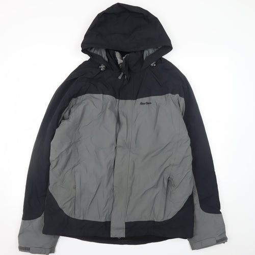 Peter Storm Men's Grey Waterproof Hooded Rain Jacket M