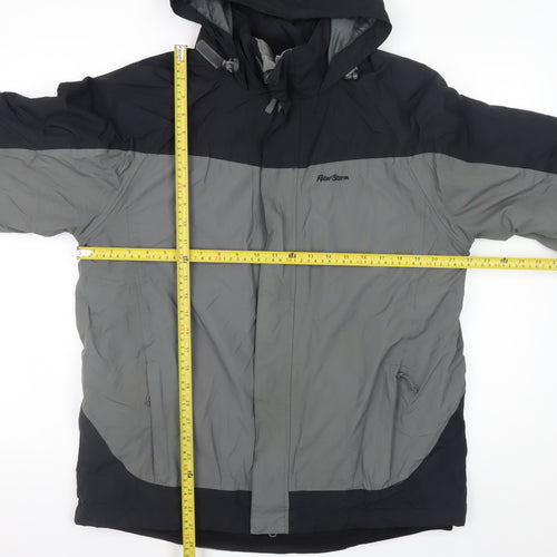 Peter Storm Men's Grey Waterproof Hooded Rain Jacket M