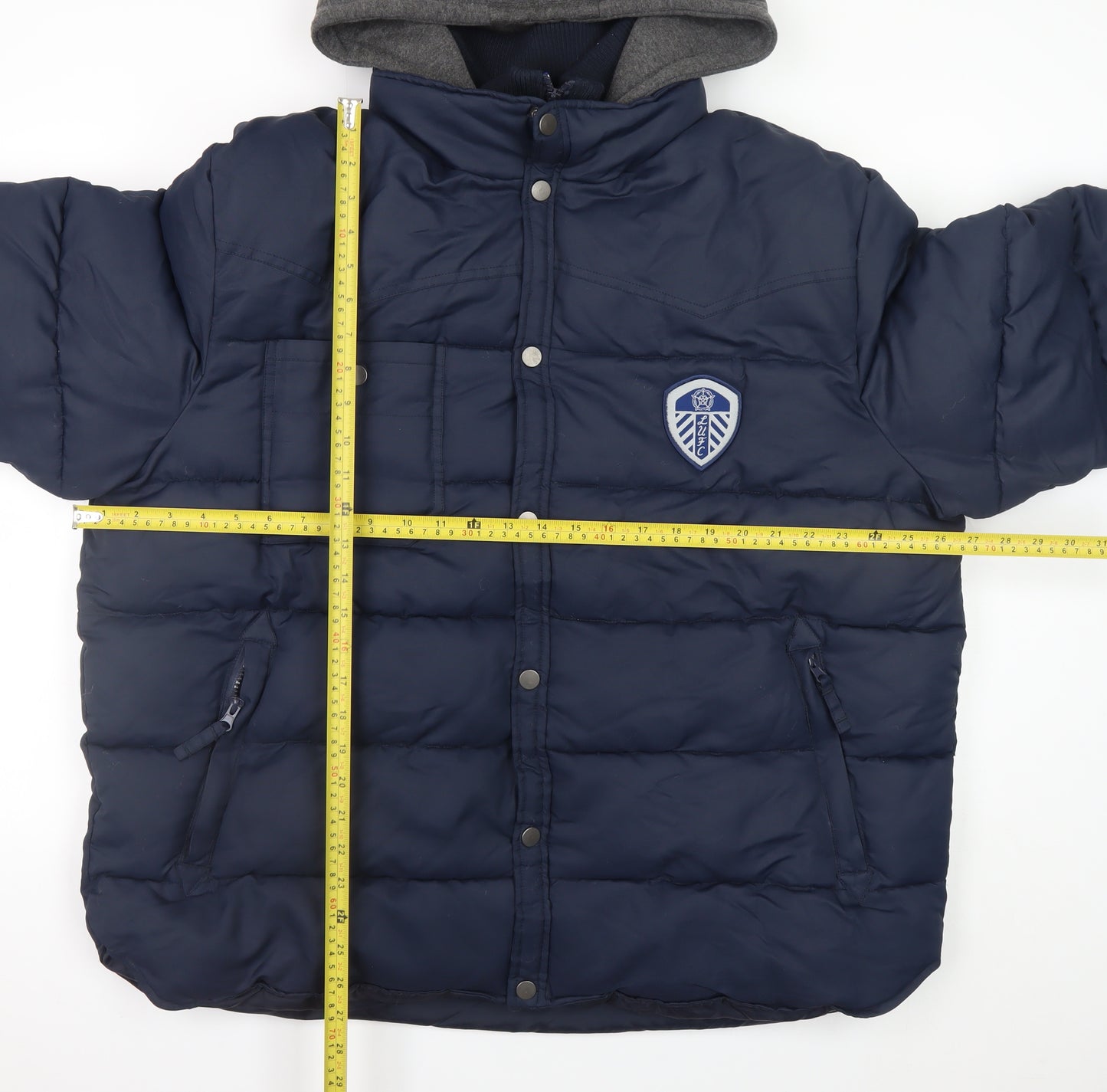 LUFC Men's Blue 3XL Puffer Jacket Hooded Winter Coat
