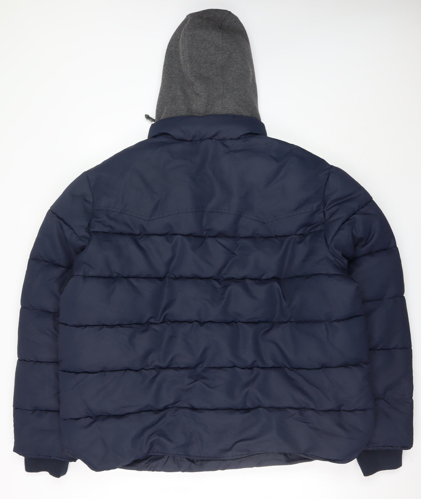 LUFC Men's Blue 3XL Puffer Jacket Hooded Winter Coat