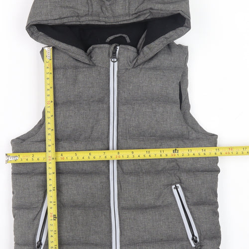 Urban Boy Grey Hooded Padded Bodywarmer Waistcoat Boys 4 Years