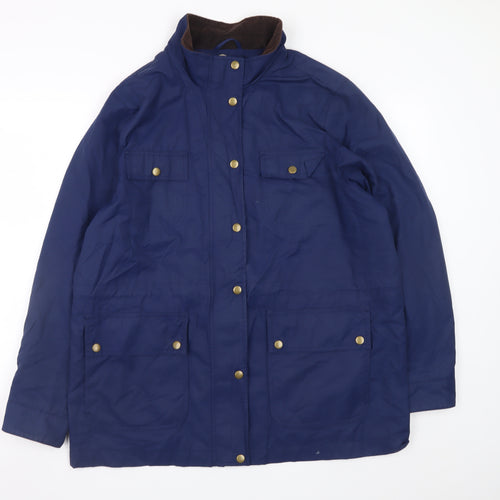 Lands' End Men's Blue Waterproof Cotton Nylon Parka Jacket L