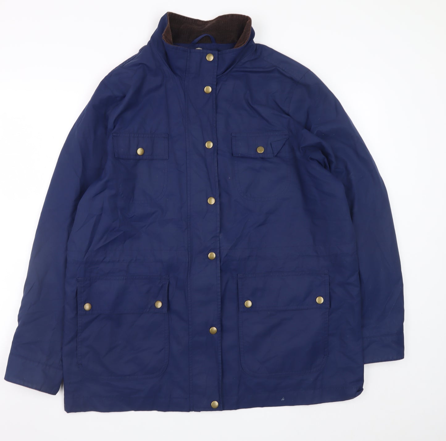 Lands' End Men's Blue Waterproof Cotton Nylon Parka Jacket L