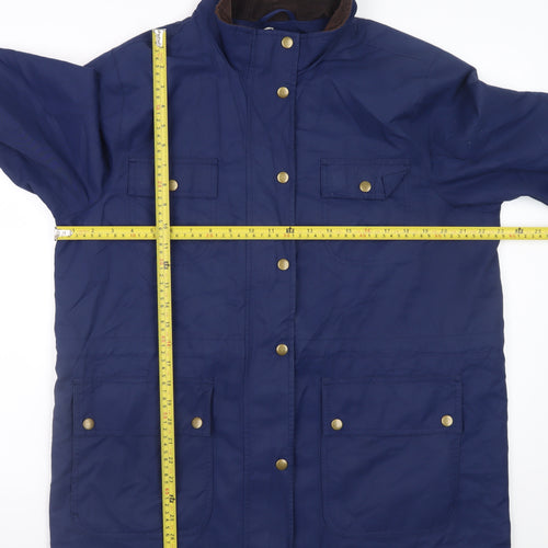 Lands' End Men's Blue Waterproof Cotton Nylon Parka Jacket L