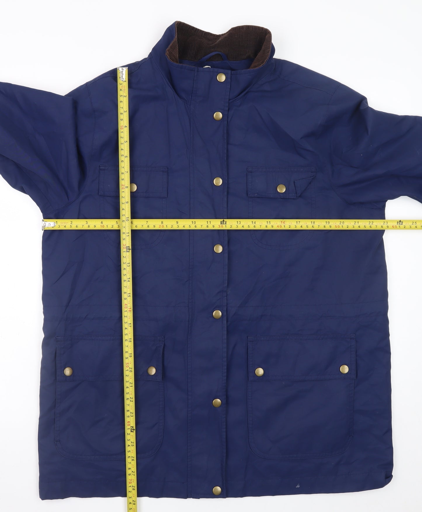 Lands' End Men's Blue Waterproof Cotton Nylon Parka Jacket L