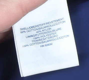 Lands' End Men's Blue Waterproof Cotton Nylon Parka Jacket L