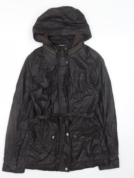 Marks and Spencer Womens Brown Hooded Belted Parka Jacket Size 10