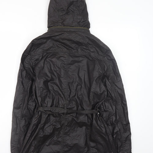 Marks and Spencer Womens Brown Hooded Belted Parka Jacket Size 10