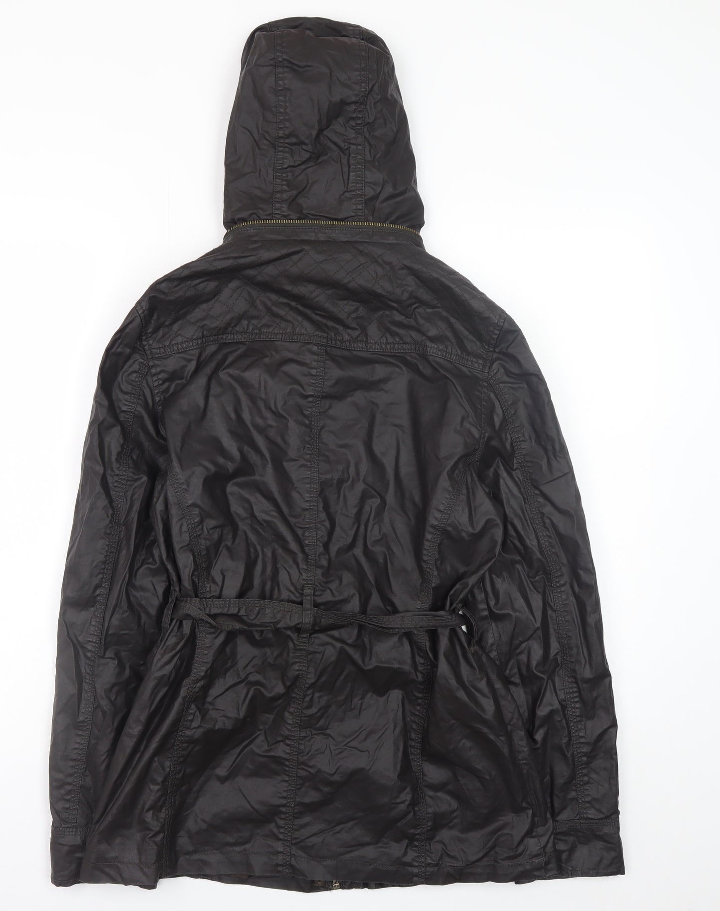 Marks and Spencer Womens Brown Hooded Belted Parka Jacket Size 10