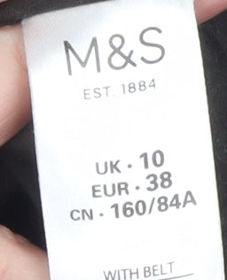 Marks and Spencer Womens Brown Hooded Belted Parka Jacket Size 10