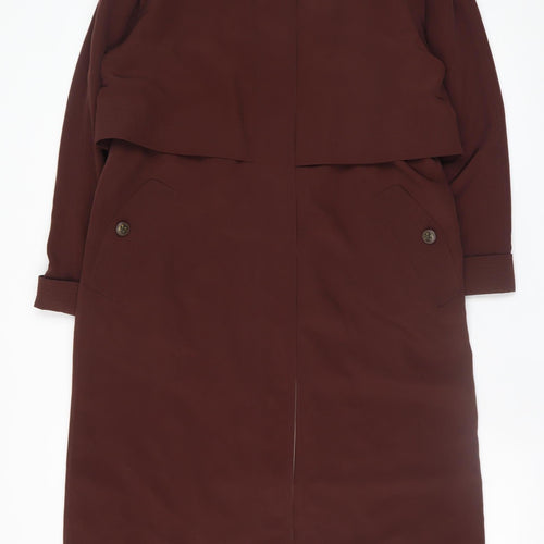 Nuage Debenhams Women’s Brown Long Trench Coat Size 10 Lined Classic