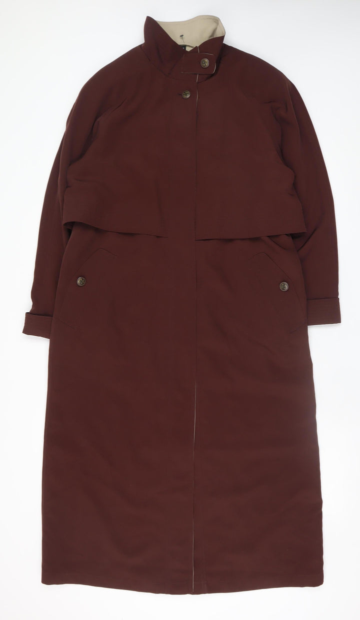 Nuage Debenhams Women’s Brown Long Trench Coat Size 10 Lined Classic