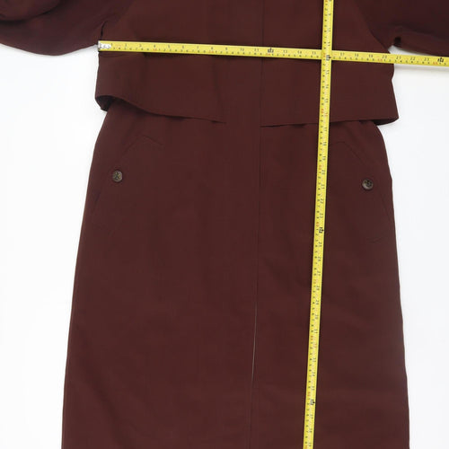 Nuage Debenhams Women’s Brown Long Trench Coat Size 10 Lined Classic