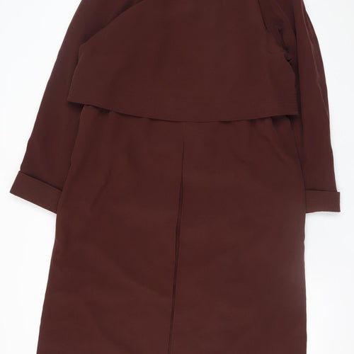 Nuage Debenhams Women’s Brown Long Trench Coat Size 10 Lined Classic