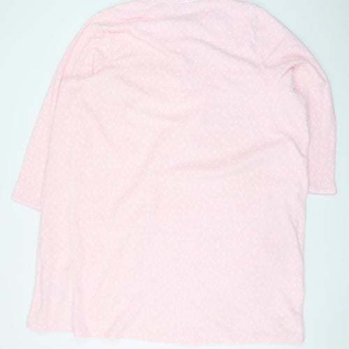 Marks and Spencer Women Pink Fleece Long Sleeve Nightshirt Size 24-26
