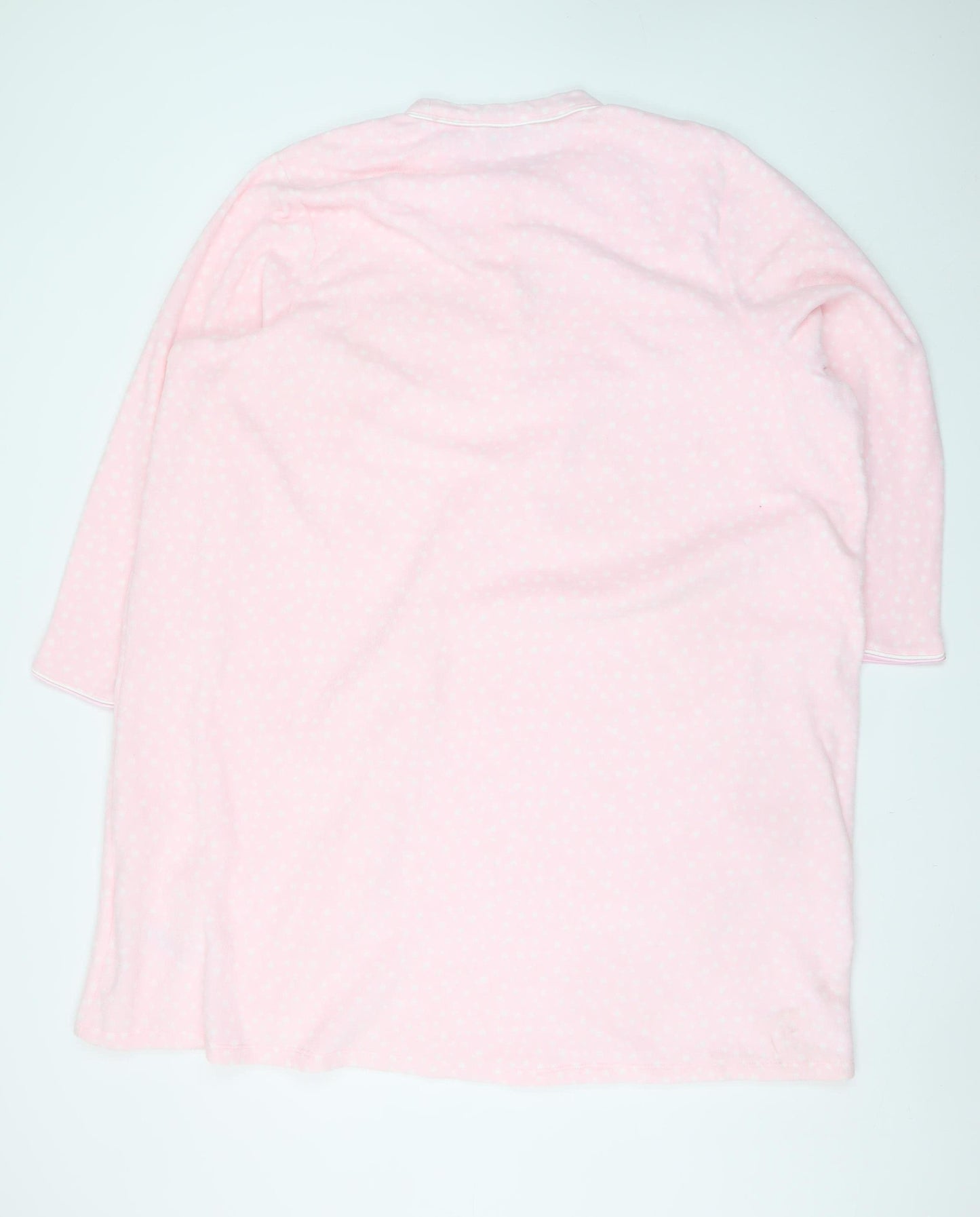 Marks and Spencer Women Pink Fleece Long Sleeve Nightshirt Size 24-26