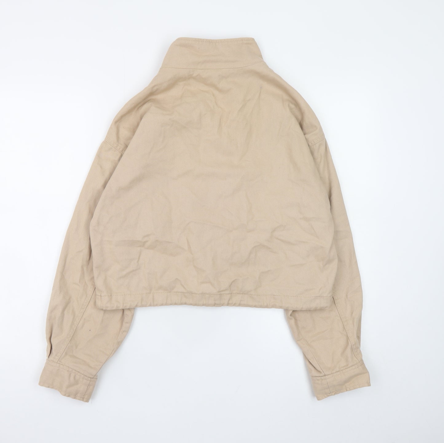 New Look Women Beige Cropped Cotton Basic Jacket UK 10