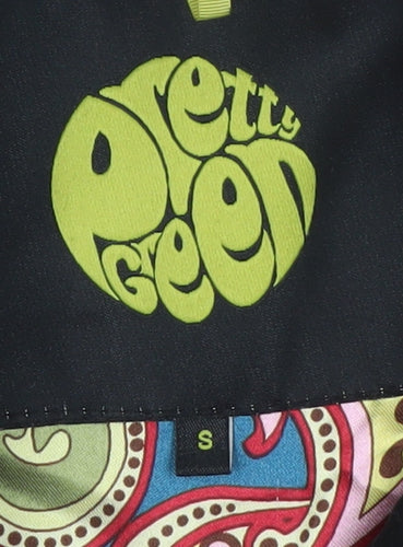 Pretty Green Women's Black Cotton Bomber Jacket Size S Retro Style