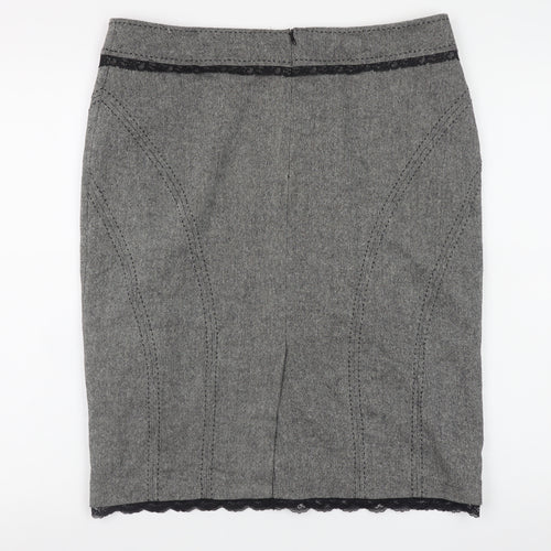 Marks and Spencer Women Grey Wool Blend Pencil Skirt UK 14