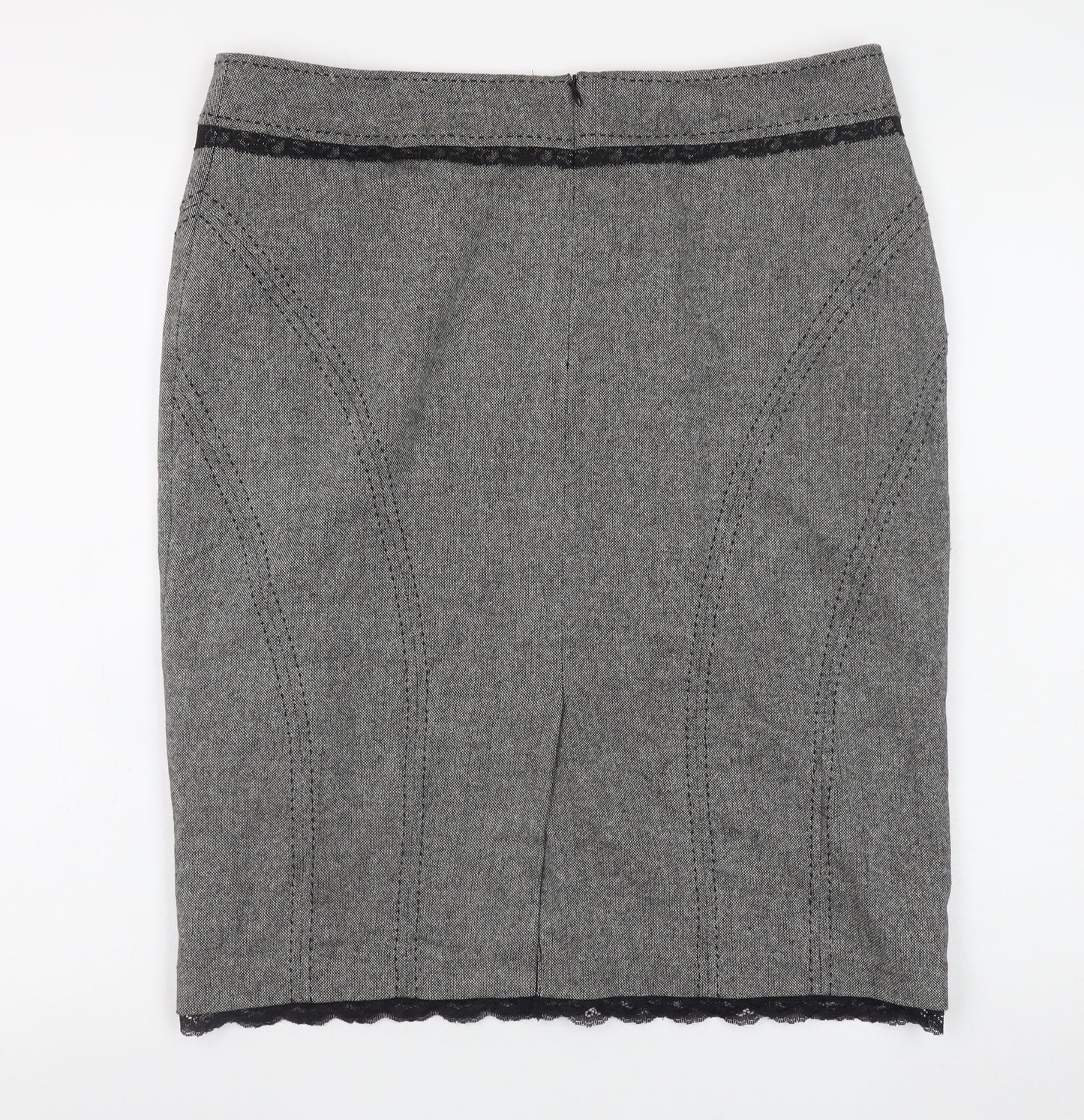 Marks and Spencer Women Grey Wool Blend Pencil Skirt UK 14