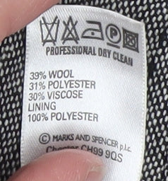 Marks and Spencer Women Grey Wool Blend Pencil Skirt UK 14