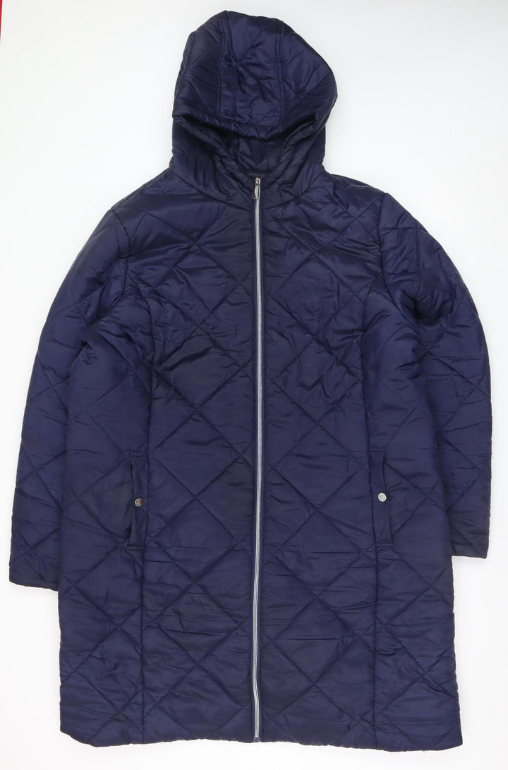 Friends Like These Women’s Blue Quilted Long Hooded Coat Size 22